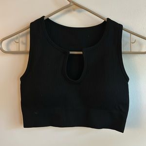 Black crop top ribbed size small